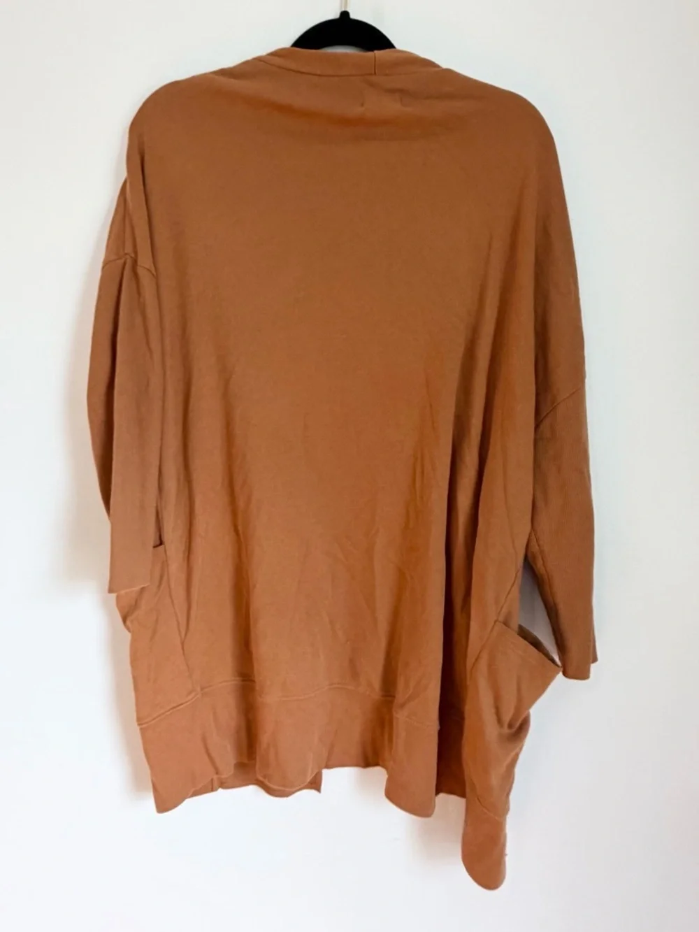 Pact Airplane Cardigan Women XS/S Orange Organic Cotton Open Pockets Oversized - Picture 4 of 4
